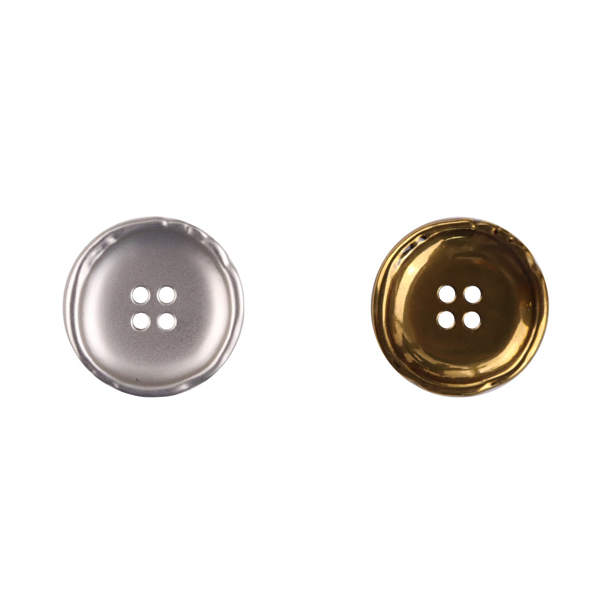 Golden Irregular Bowl-Shaped Metal Buttons for Coats and Suits - 10pcs