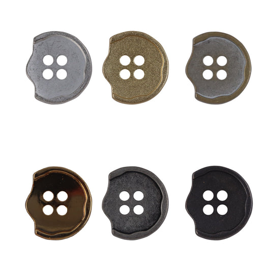 Irregular Shaped Sandy Gold Metal Buttons for Bag and Hat Making 10pcs