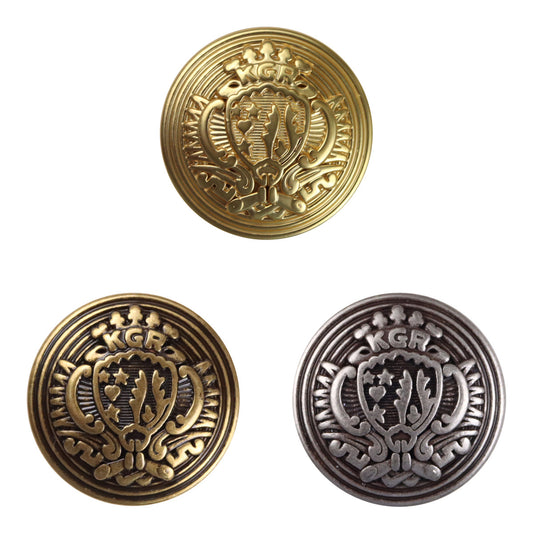 Crown Shield Metal Buttons for Japanese Anime Cosplay Costumes 10pcs