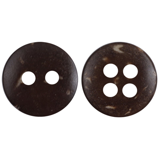 Round Dark Brown Coconut Shell DIY Decorative Buttons 60 Pack