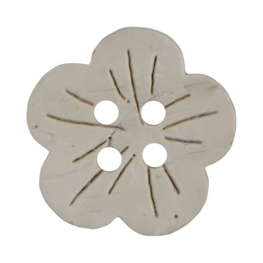 Boutons en coquille de noix de coco naturelle beige à petites fleurs pour vêtements de bébé 50pcs