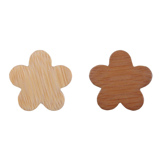 Plum Blossom-Shaped Natural Bamboo Buttons 10PCS