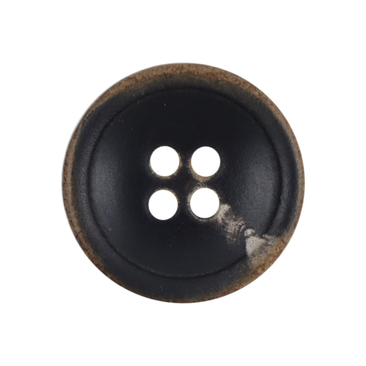 21mm Vintage Bowl-Shaped Natural Black Horn Buttons 10pcs