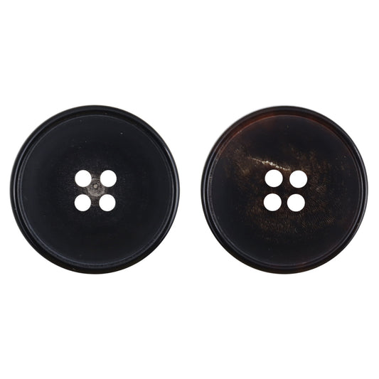 Round 4 Hole Natural Ox Horn Black Coat Buttons 10PCS