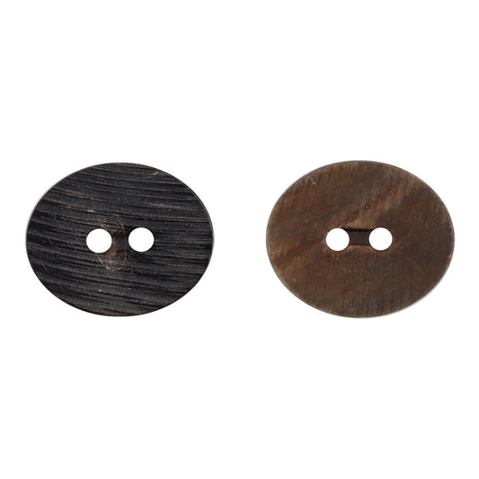 Burned Black Horn Buttons Bevel-Cut Surface Texture,10PCS