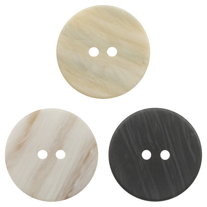 Boutons en résine à grain de bois blanc cassé à 2 trous pour vêtements d'extérieur - 20 pièces