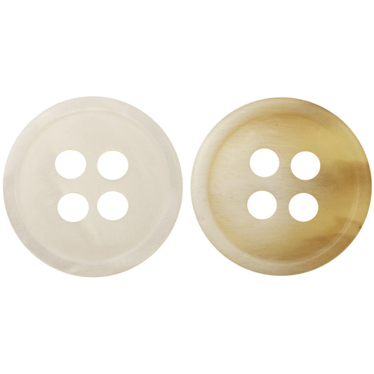 11.5mm White Khaki Imitation Wood Grain Resin Buttons 50pcs