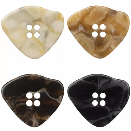 Large Amber Irregular Resin Buttons Imitation Marble Texture 10pcs