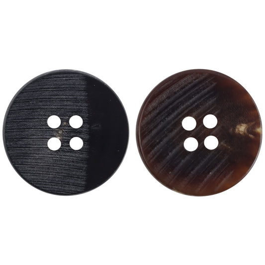 11.5mm - 30mm Flat Diagonally Cut Natural Real Horn Buttons 10pcs