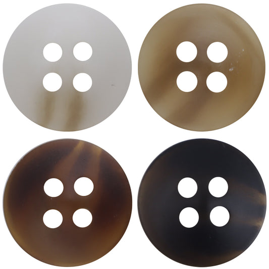 12.5mm Flat 4 Hole Coffee Resin Buttons for Summer Beach Shirts 80 Pack