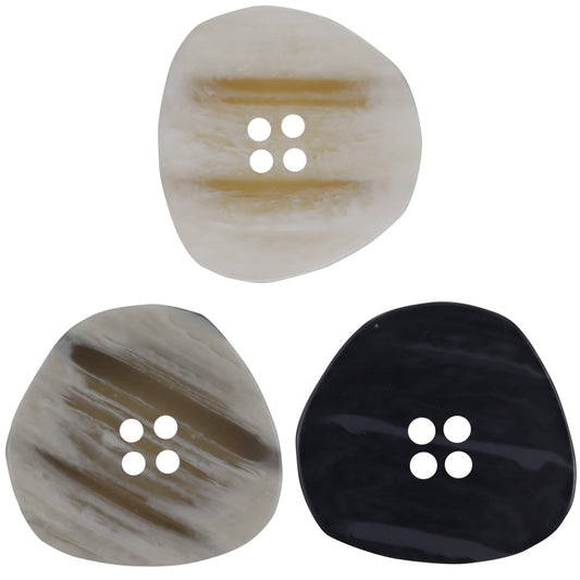 Irregular Gradient Imitation Wood Grain Resin Buttons for Coats,20pcs