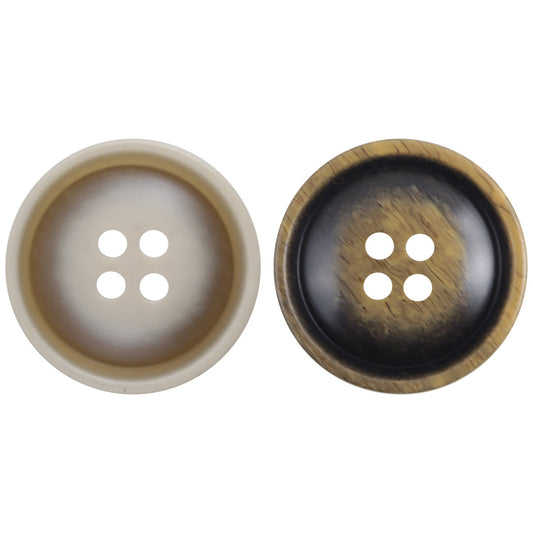 Boutons en résine motif clair de lune café khaki 15mm-28mm 40pcs