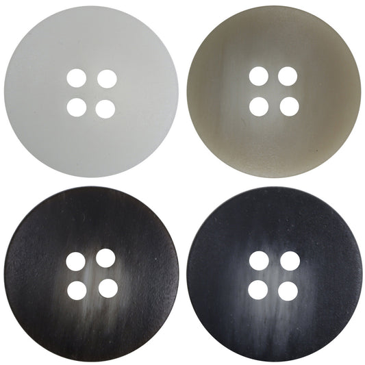 White Khaki Brown Black Gradient Center-Whitened Resin Buttons 40 Pack