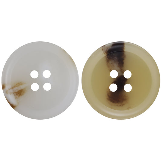 15-25mm White Beige Round Resin Buttons for Casual Jackets 40 Pack