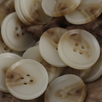 Boutons ronds en résine beige à quatre trous pour manteaux en laine d'automne, pack de 30