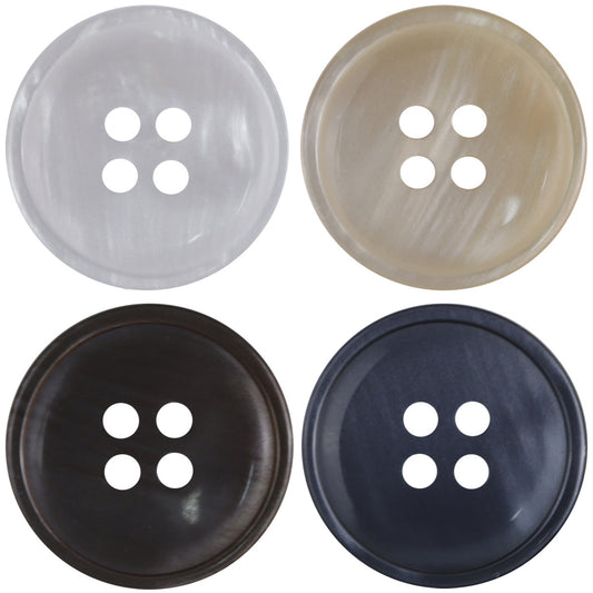 11,5 mm - 30 mm Runda Fyrhål Misty Resin Knappar 40 Pack