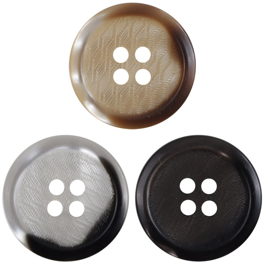 15mm/20mm Black and White Contrast Simple Resin Buttons 30 Pack