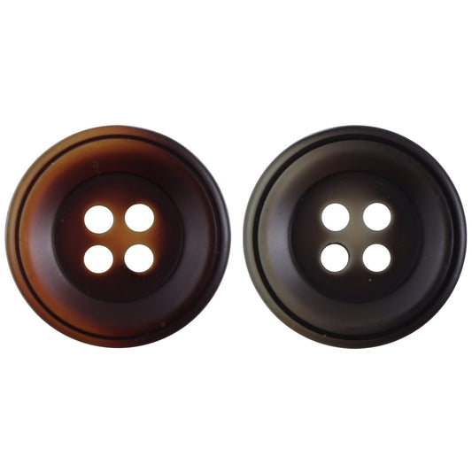 Round Four-Hole Red-Orange and Meadow Gray Resin Buttons 40 Pack