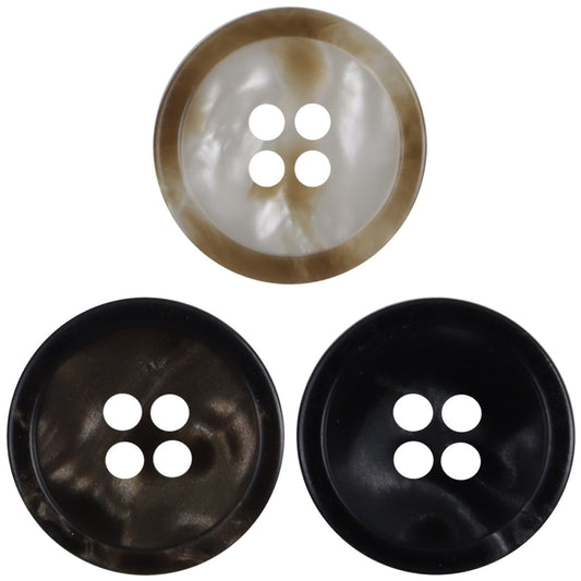 Round Four-Hole Shimmering Pattern Resin Buttons 30 Pack