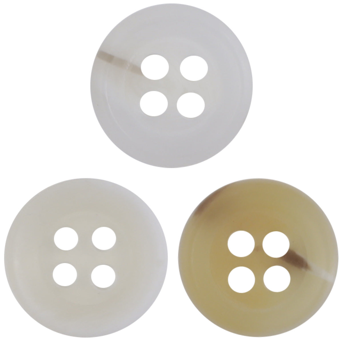 11.5mm Four-Hole White and Yellow Resin Buttons 60 Pack