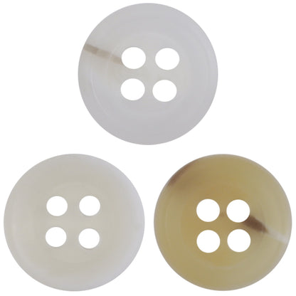 11.5mm Four-Hole White and Yellow Resin Buttons 60 Pack