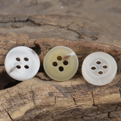 11.5mm Four-Hole White and Yellow Resin Buttons 60 Pack