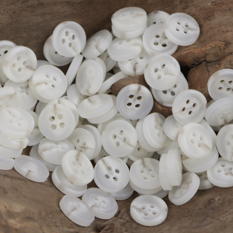 11.5mm Four-Hole White and Yellow Resin Buttons 60 Pack