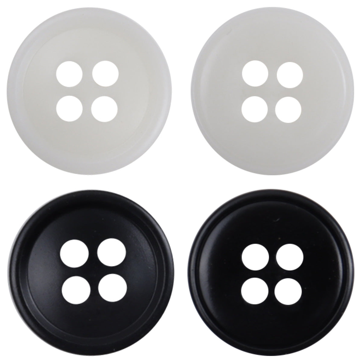 Classic Black and White Resin Buttons for Shirt Suit,100PCS