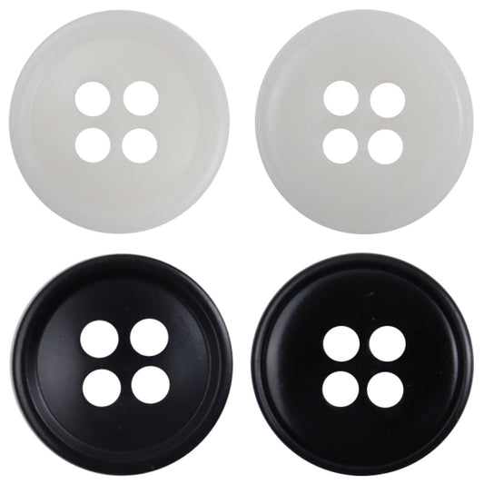 Boutons en résine noir et blanc classiques pour chemise et costume, 100PCS