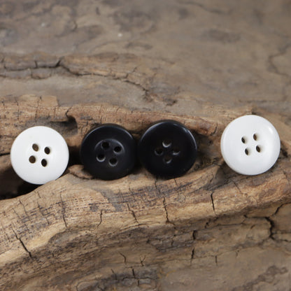 Classic Black and White Resin Buttons for Shirt Suit,100PCS