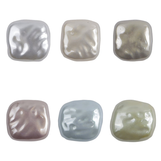 11.5MM Square Colorful Resin Buttons with Metal Shanks for Lady's Shirts 10pcs