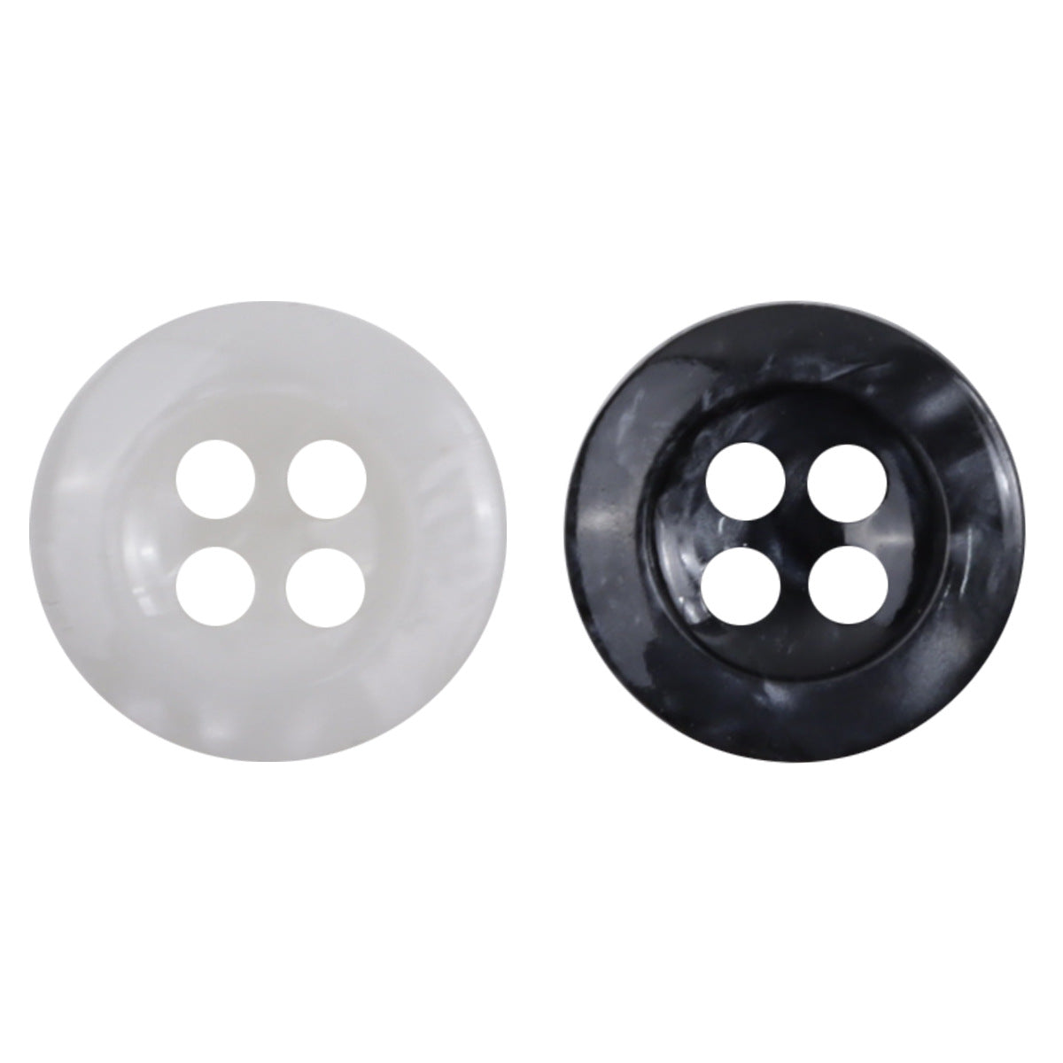 11.5mm Black and White Round 4-Hole Speckled Resin Buttons 100PCS