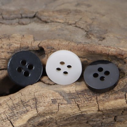 11.5mm Black and White Round 4-Hole Speckled Resin Buttons 100PCS