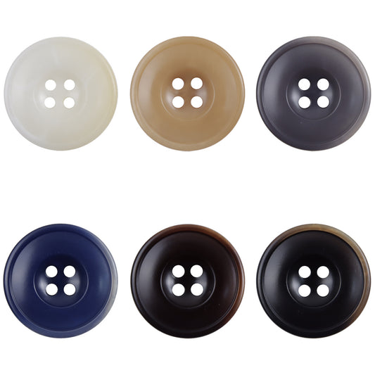 Boutons en résine vintage à bords brûlés pour vestes décontractées bleu foncé, pack de 60