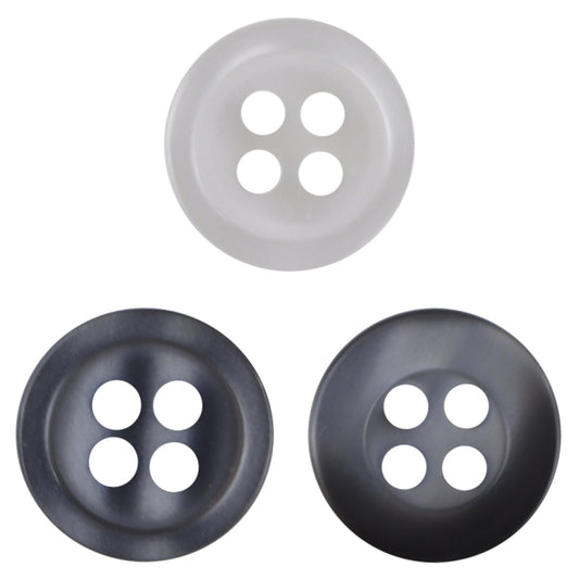 Boutons en résine noirs, blancs et gris de 11,5 mm pour designers de mode, 100 pièces