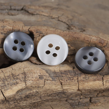 11.5mm Black White Gray Resin Buttons for Fashion Designers 100pcs