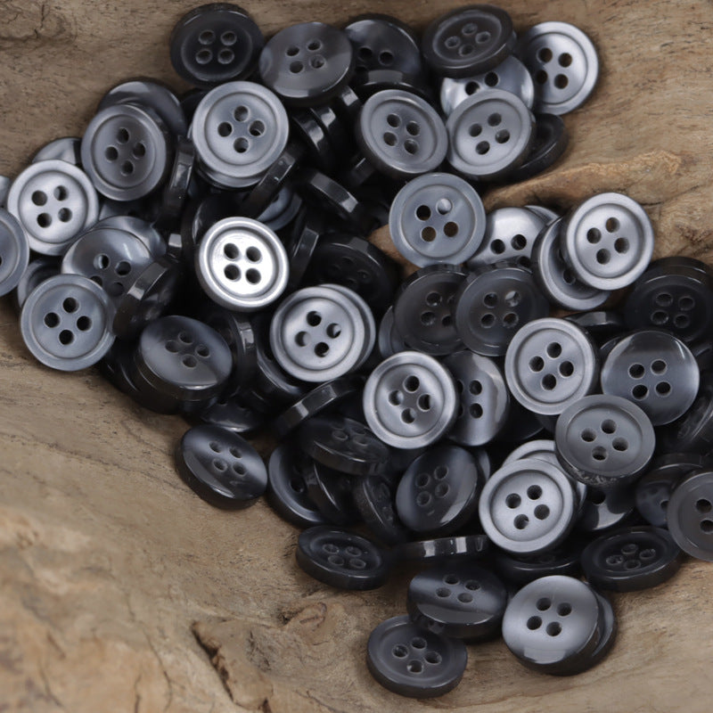 11.5mm Black White Gray Resin Buttons for Fashion Designers 100pcs