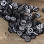 11.5mm Black White Gray Resin Buttons for Fashion Designers 100pcs