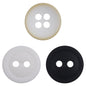 11.5mm Round Black and White Resin Buttons for Casual Shirts 90 Pack