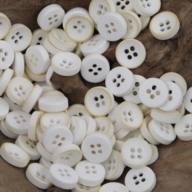 11.5mm Round Black and White Resin Buttons for Casual Shirts 90 Pack