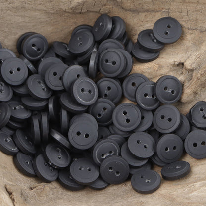 11.5mm Round Black and White Resin Buttons for Casual Shirts 90 Pack