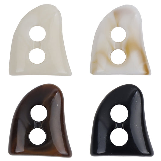 Irregular Triangle 2-Hole Resin Toggle Buttons for Bag,Shoe 30pcs