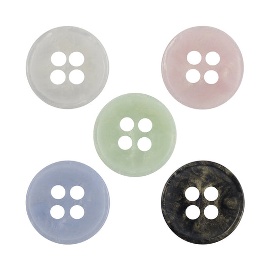 11.5mm Gold-Plated Resin Buttons 4-Hole Fasteners 100 Pack