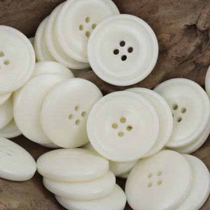 Bulk Resin Sewing Buttons for White Shirts and Dresses 40 Pack