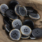 Round Gradient Wood Grain Edge Burnt Resin Buttons 20pcs