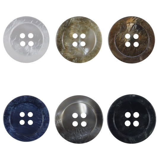 Oceanic Ripple 4-Hole Resin Buttons Circular with Wave Pattern,30pcs