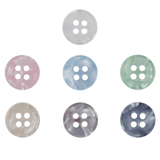 Round 11.5mm Candy-Colored Imitation Shell Resin Buttons 70pcs