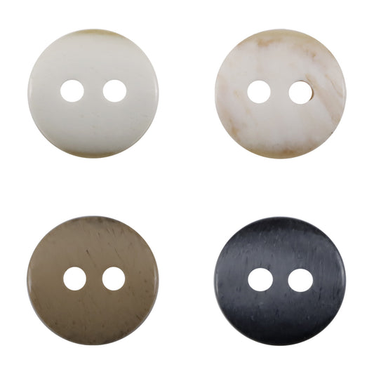 11.5mm Beige-Pink Oblique Cut 2-Hole Resin Shirt Buttons 80 Pack