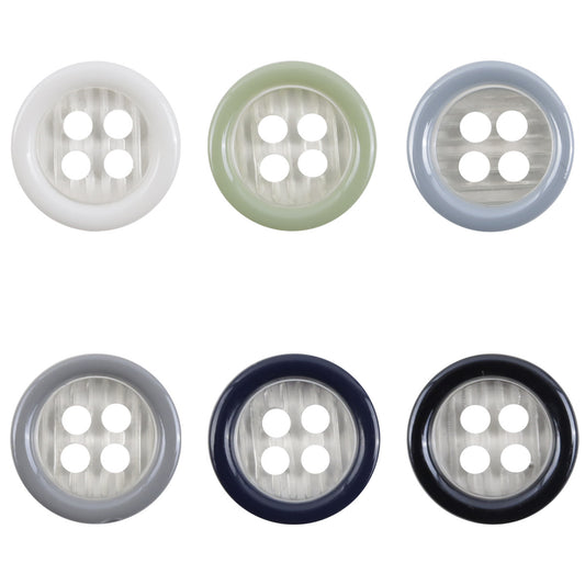 Boutons en résine transparents à quatre trous de 11,5 mm pour chemises, pack de 60