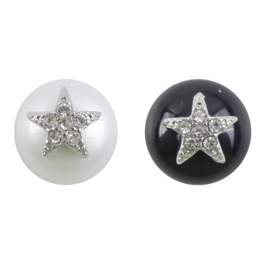 Botones de metal y resina incrustados con strass en forma de estrella de 11.5mm, 10 piezas